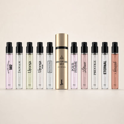J. women’s perfume discovery set with 10 mini fragrances