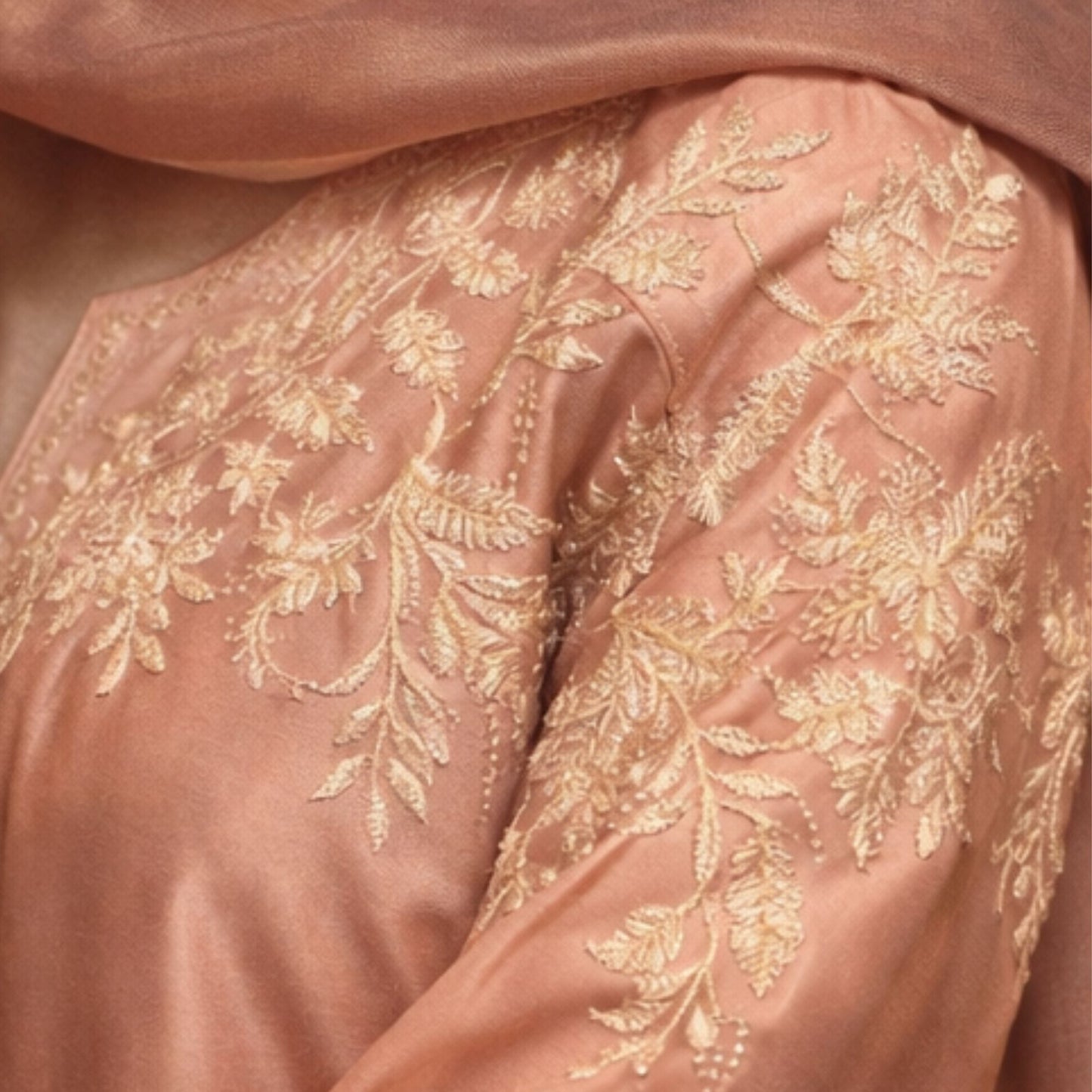 Blush Peach Silk 3 - Piece Embroidered Shalwar Kameez with Dupatta - A.L.A Collection