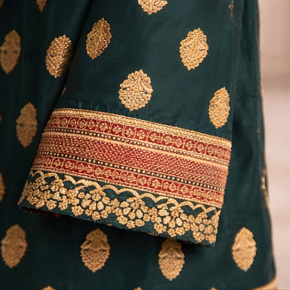 Emerald Green Silk Suit – 3 Piece Set - A.L.A Collection