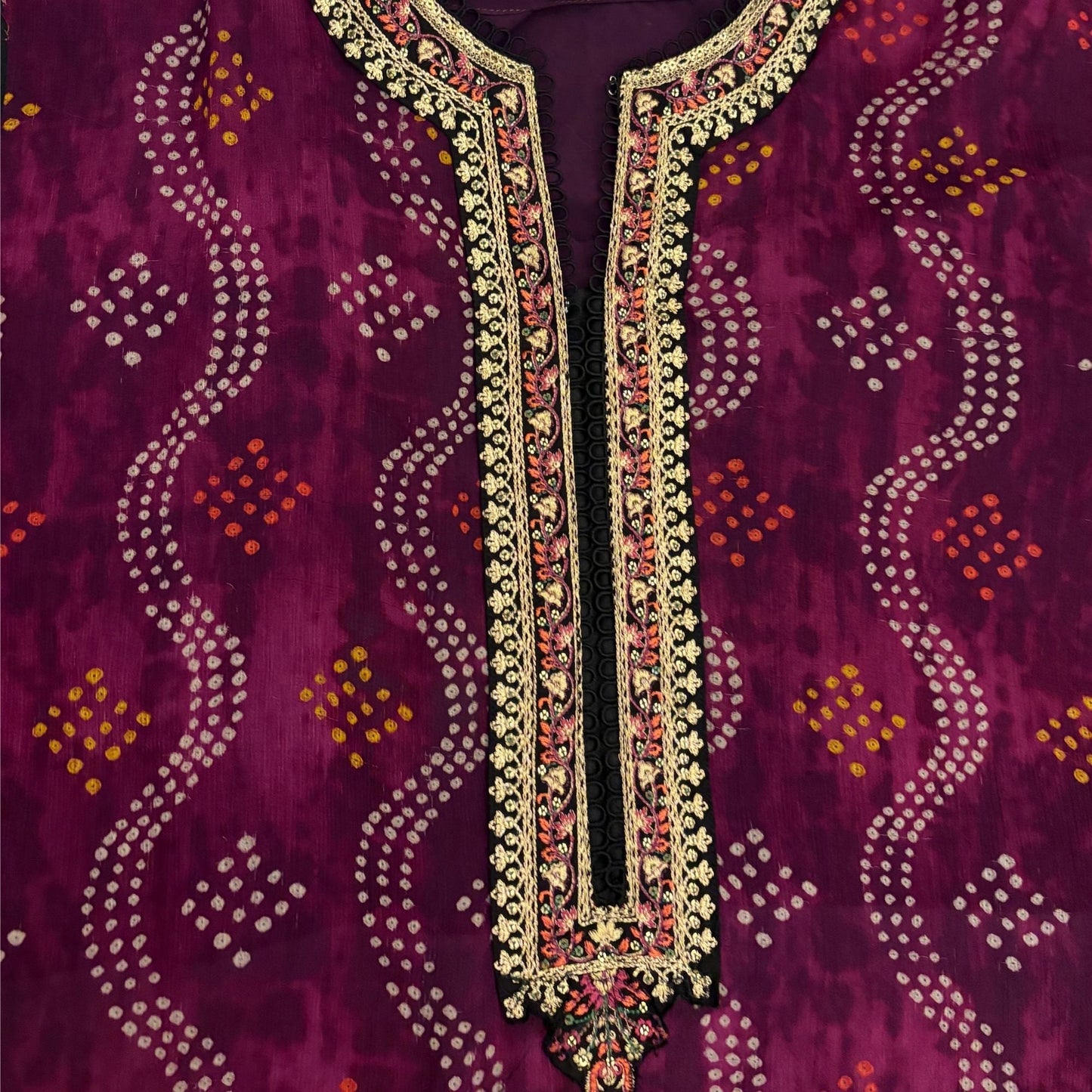 Ethnic Plum & Emerald 3 - Piece Embroidered Festive Salwar Kameez - A.L.A Collection