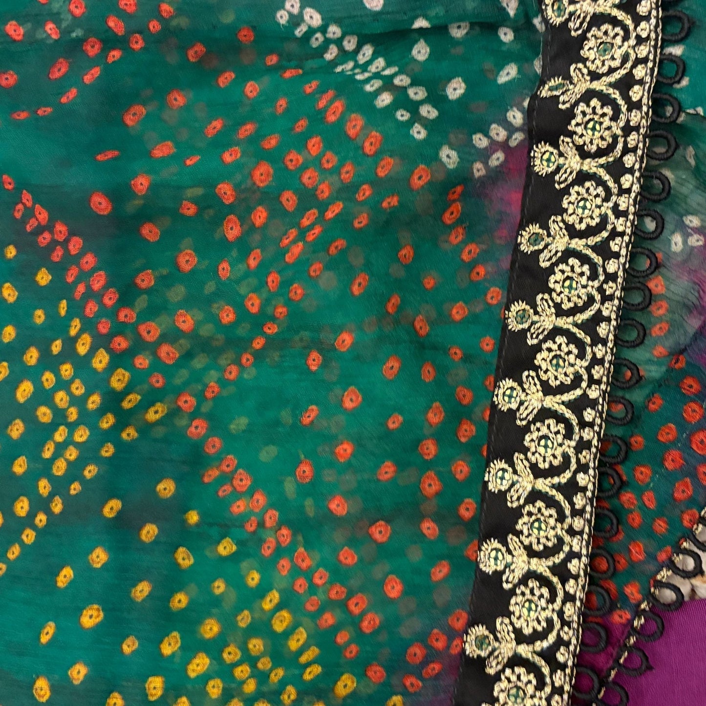 Ethnic Plum & Emerald 3 - Piece Embroidered Festive Salwar Kameez - A.L.A Collection