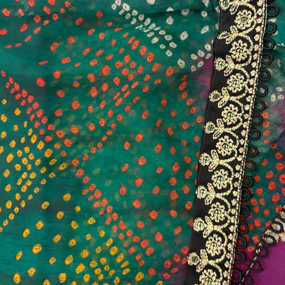 Ethnic Plum & Emerald 3 - Piece Embroidered Festive Salwar Kameez - A.L.A Collection