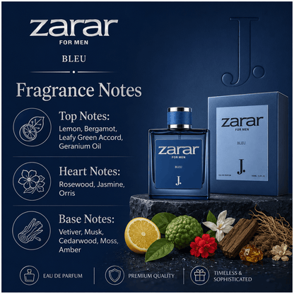 J. Zarar Bleu EDP for Men – 3.4 oz / 100 ml - A.L.A Collection