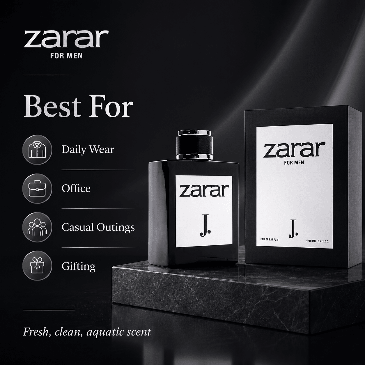 J. Zarar EDP for Men – 3.4 oz / 100 ml - A.L.A Collection