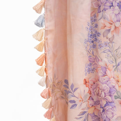 Luxury Modest Maxi Dress - Blush Floral Free Size Kaftan - A.L.A Collection