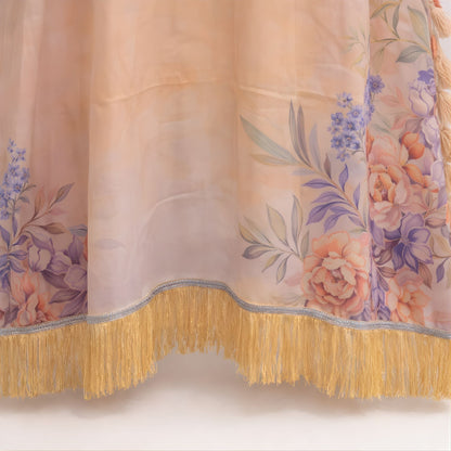 Luxury Modest Maxi Dress - Blush Floral Free Size Kaftan - A.L.A Collection