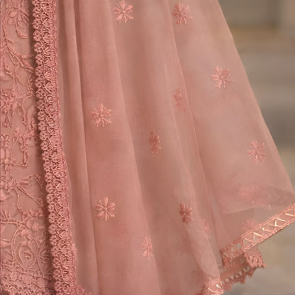 Peach A Line Embroidered 3 - Piece - A.L.A Collection