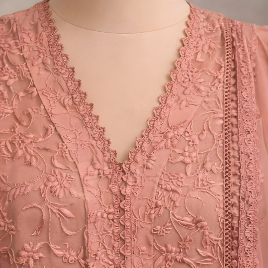Peach A Line Embroidered 3 - Piece - A.L.A Collection