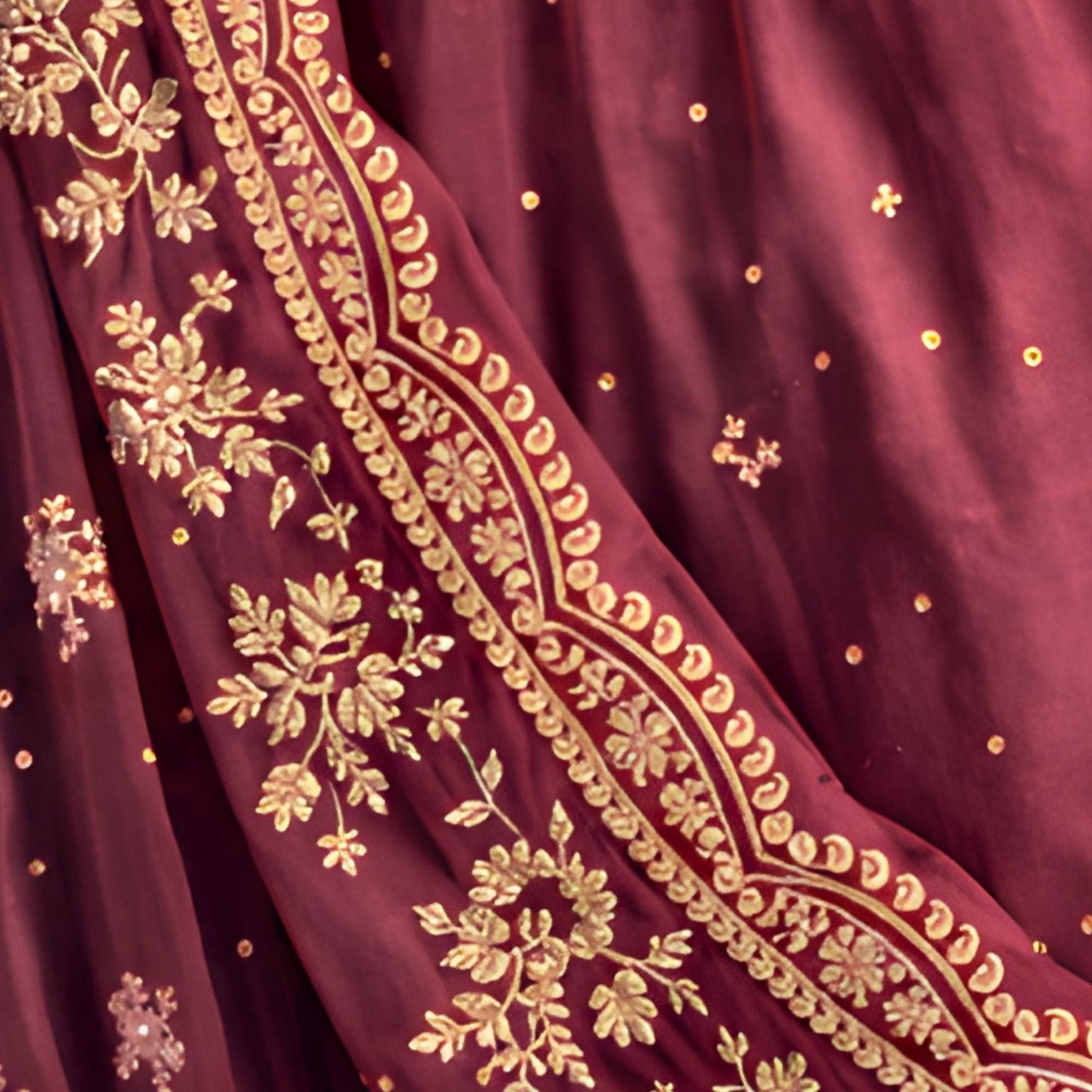 Zari Embroidered Royal Maroon - 3pc Suit - A.L.A Collection